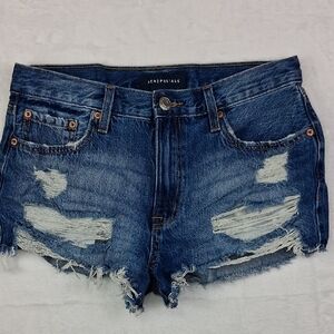 Aeropostale Vintage High Ruse Shorty Distressed Denim Shorts